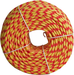 Шнур яхтенный Петроканат Экстрим 20-прядный 8мм нагрузка 780кг желто-красный, бухта 50м (115316P)